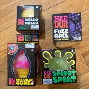 New in box Schilling Needeh Lot of 4: Fuzz Ball, Mallow, Ice cream, and Splat